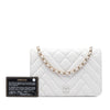Secondhand Chanel CC Crinkled Chevron Calfskin Wallet On Chain