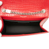 Secondhand Saint Laurent Small Croc Embossed Leather Monogram Kate Tassel Crossbody