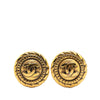 Chanel Gold Plated CC Round Clip On Earrings Secondhand