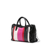 Secondhand Balenciaga Small Lambskin Motocross Striped Classic City Satchel