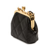 Chanel CC Quilted Lambskin Kiss Lock Clutch with Chain Secondhand