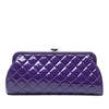Chanel CC Quilted Patent Kiss Lock Clutch Secondhand
