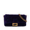 Fendi Large Zucca Embossed Velvet Baguette Satchel Secondhand