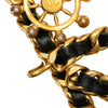 Secondhand Chanel Gold Plated Wheel Leather Woven Chain Belt