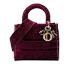 Dior Medium Embroidered Velvet Cannage Lady D Lite Secondhand