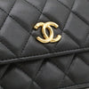 Chanel CC Quilted Lambskin Wooden Beads Top Handle Wallet On Chain Secondhand