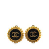 Secondhand Chanel Gold Plated and Resin CC Clip on Earrings