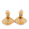 Chanel CC Gold Plated Diamond Clip On Earrings Secondhand