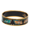 Hermès Wide Printed Enamel Bangle 65 Secondhand