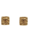 Chanel CC Gold Plated Square Push Back Earrings Secondhand