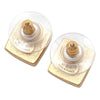 Chanel CC Gold Plated Square Push Back Earrings Secondhand