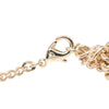 Secondhand Chanel CC Gold Plated Denim Leather Woven Chain Round Pendant Necklace