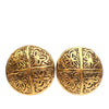Chanel Gold Plated Camellia Cross Dome Clip On Earrings Secondhand