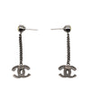 Chanel CC Brass and Strass Swing Push Back Earrings Secondhand