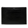Secondhand Saint Laurent Croc Embossed Leather Document Holder