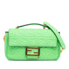 Fendi Zucca Embossed Leather Chain Midi Baguette Secondhand