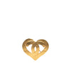 Chanel Gold Plated CC Heart Brooch Secondhand