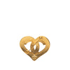 Chanel Gold Plated CC Heart Brooch Secondhand