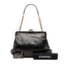 Chanel Glazed Calfskin Kiss Lock Frame Shoulder Bag Secondhand