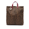 Fendi Leopard Printed Canvas Shopping Tote Secondhand