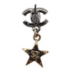 Chanel CC Silver and Gold Plated Crystal Moon and Star Drop Earrings Secondhand