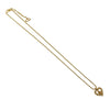 Secondhand Dior Gold Plated Rhinestone Logo Heart Pendant Necklace