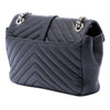Secondhand Saint Laurent Medium Chevron Sheepskin Monogram College Punk Shoulder Bag