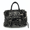 Prada Shopper shoulder bag in black Gaufrè paint