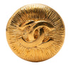 Chanel Gold Plated Round CC Sunburst Brooch Secondhand