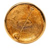 Chanel Gold Plated Round CC Sunburst Brooch Secondhand