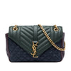 Saint Laurent Medium Tricolor Sheepskin Triquilt Monogram College Bag Secondhand