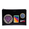 Secondhand Saint Laurent Leather Multi Patch Zip Pouch