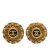 Chanel Gold Plated Resin CC Chain Round Clip On Earrings Secondhand