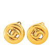 Chanel CC Gold Plated Round Clip On Earrings Secondhand