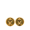 Chanel CC Gold Plated Round Clip On Earrings Secondhand