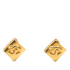 Chanel CC Gold Plated Rhombus Clip on Earrings Secondhand