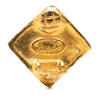 Chanel CC Gold Plated Rhombus Clip on Earrings Secondhand