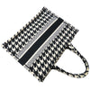 Dior Medium Canvas Houndstooth Embroidered Book Tote Secondhand