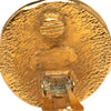 Chanel Gold Plated Rue Cambon Round Clip on Earrings Secondhand