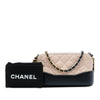 Chanel Bicolor Aged Calfskin Gabrielle Double Zip Clutch with Chain Secondhand