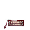 Burberry Patent and Supernova Check Coated Canvas Studded Wristlet Clutch Secondhand