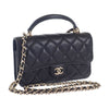 Chanel CC Quilted Lambskin Top Handle Phone Holder with Chain Secondhand