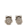 Secondhand Hermès Palladium Plated Enamel Cage dH Cube Push Back Earrings