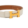 Hermès Box Calf and Courchevel Constance H Reversible Belt Secondhand