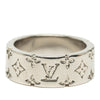 Louis Vuitton Silver Plated Monogram Mosaic Ring L Secondhand