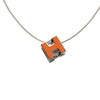 Hermès Palladium Plated Lacquered Cage D H Pendant Necklace Secondhand