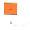Hermès Palladium Plated Lacquered Cage D H Pendant Necklace Secondhand