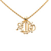 Dior Gold Plated Strass Logo Pendant Necklace Secondhand