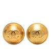 Chanel CC Gold Plated Round Clip On Earrings Secondhand