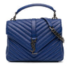 Saint Laurent Medium Chevron Sheepskin Monogram College Satchel Secondhand